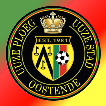 vlag groen-rood-geel logo “uuze ploeg uuze stad”